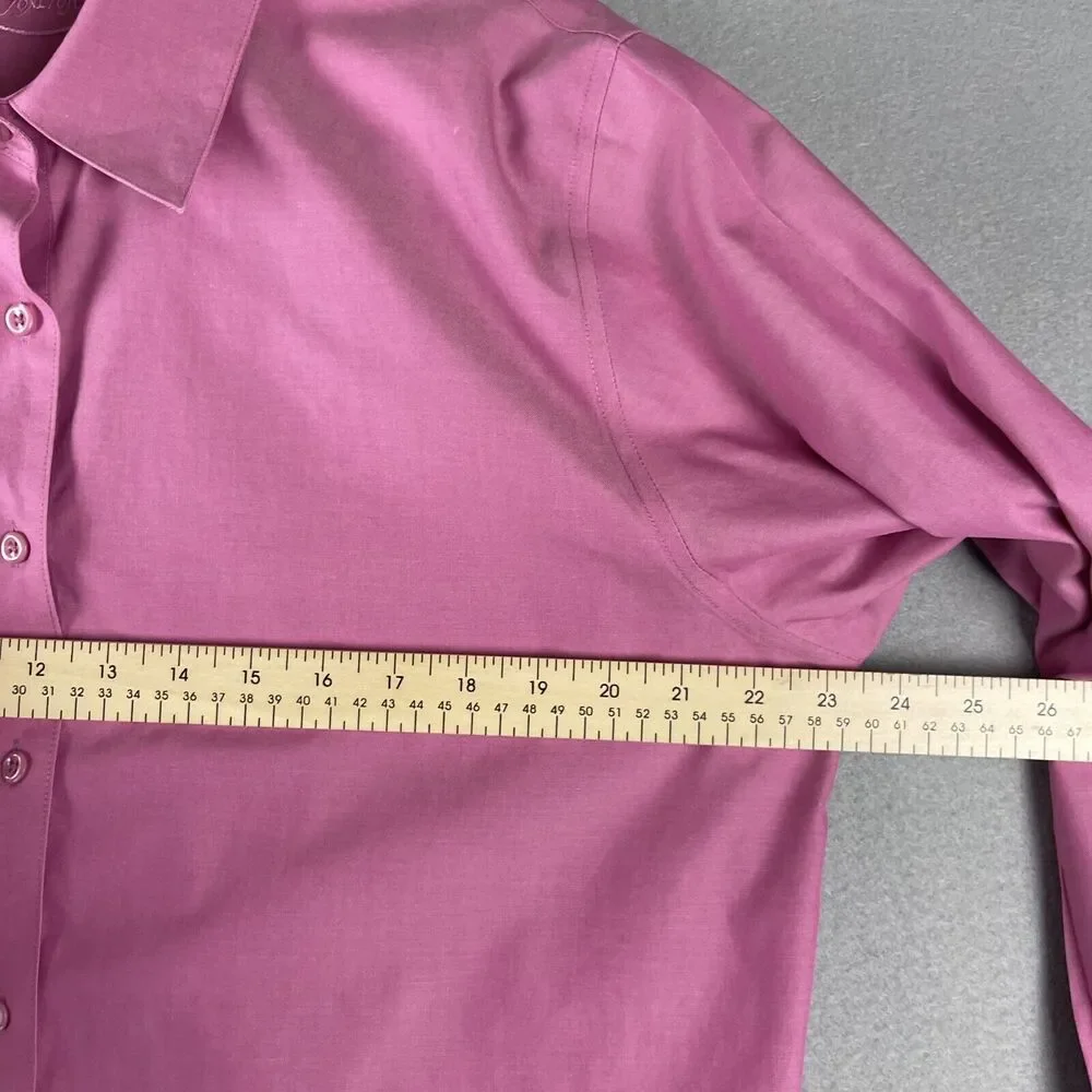Foxcroft Wrinkle Free Shirt Womens 14W‎ Pink Button Up Long Sleeve Career Office